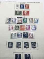 Germany Lot – 127 Stamps 1946-56 on Cut Album Pages – DDR, USSR, British US Zone