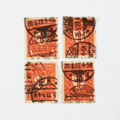 Lot Of 10 Germany Deutsches Reich 1922 3 Mark 10 Mark Stamps Used