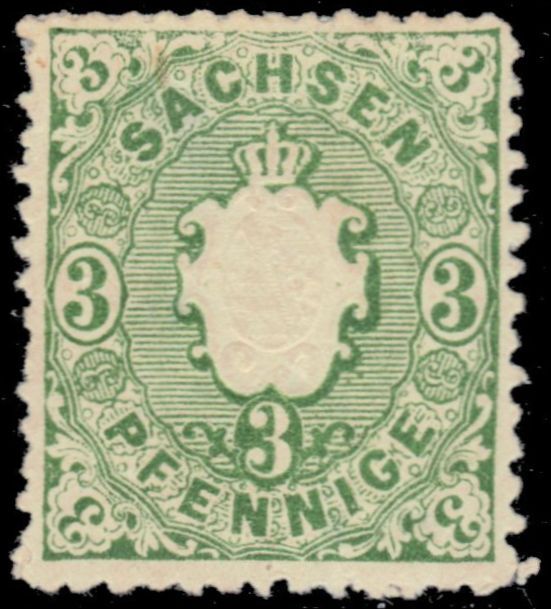 SAXONY 15a – Coat of Arms „1863 Yellow Green“ (pc12631) $95