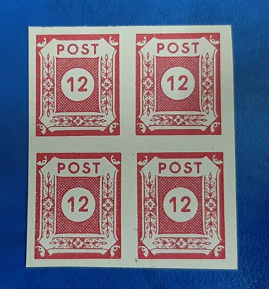 Germany Stamps Allied Occupation 4x 12 Pfennig 1946 Block SBZ Mi. Nr. 63 (19802)