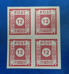 Germany Stamps Allied Occupation 4x 12 Pfennig 1946 Block SBZ Mi. Nr. 63 (19802)