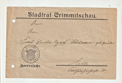Germany Postal History STADTRAT CRIMMITSCHAU Saxony City Council Official Cover