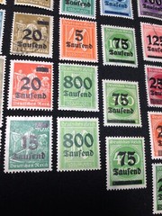Germany – 1923 Various Issues 32 Pc Stamp Lot, Wmk, Used & Mint MH, Overprints