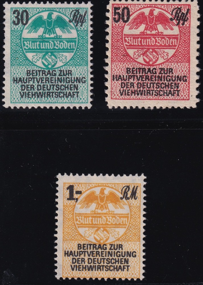 Stamp Germany Revenue WWII 3rd Reich Butcher Farmers Organization MNG