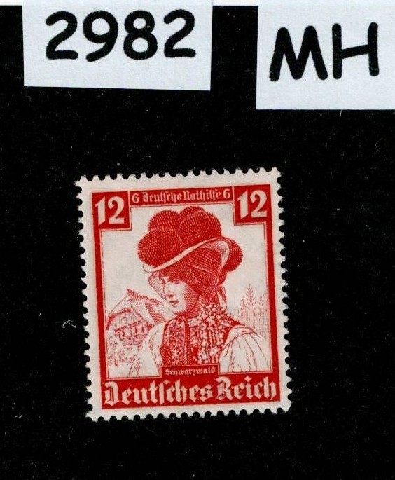 MH stamp 1935 Sc B74 Native Costumes Black Forest Third Reich Germany #2982