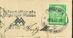 1937 Nazi Germany Leipzig Fair Postmark on Card Munich Capital of Nazi Movement