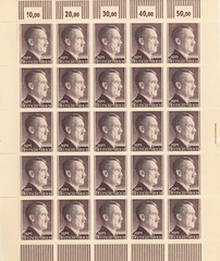 Stamp Germany Mi 800 Sc 525 Sheet 1941 WWII War Era Hitler MNH Ink Adhesion