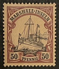 Travelstamps: GERMANY MARSHALL ISLANDS STAMPS Kaiser’s Yacht 50pf MOGH UnWMK