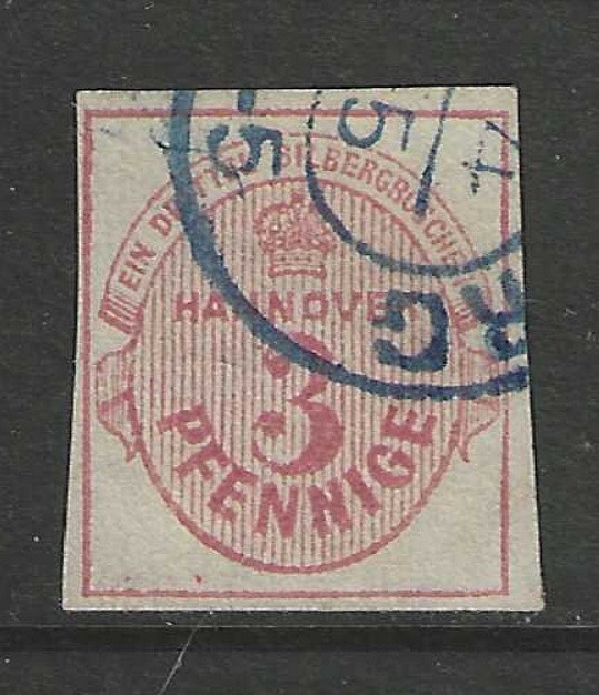 1859 German States HANNOVER 3 Pfennig issue used signed, $ 127.00