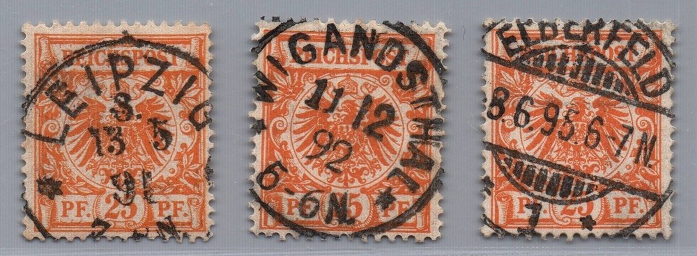 German Reich Michel No. 48 a + b + ba stamped checked