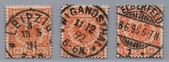 German Reich Michel No. 48 a + b + ba stamped checked