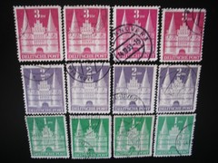 Germany 1948-51- Buildings-21 Different Issues x 4, Total 84 Stamps Used