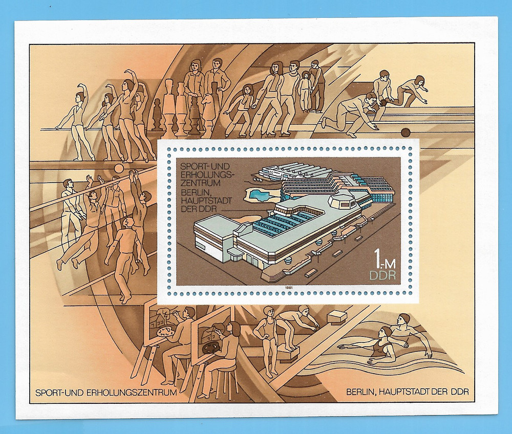 Germany DDR 1981 Sports Center Stamp Block MNH Mi# Block 64 #88