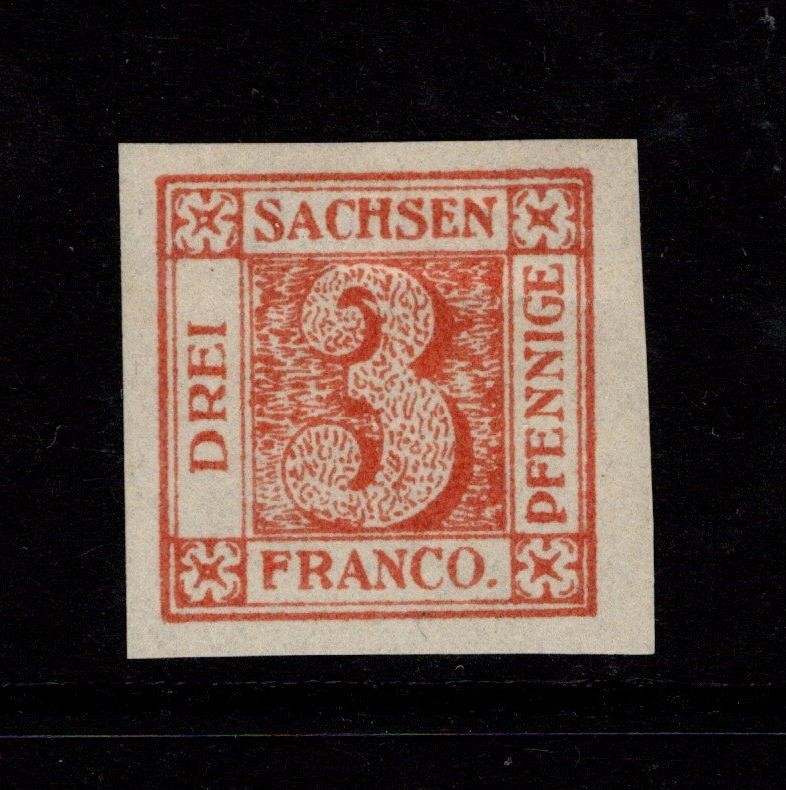 Saxony SC# 1 Reprint Mint Hinged / Sm Rem / Full Gum – S48099