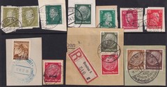 Lot Stamp Germany WWII 3rd Reich Germania Mixed On Paper Hindenburg Bohemia U