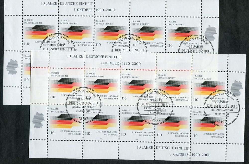 German Unity 20 x Piccolo Sheet No. 2142 stamp ESST Berlin BRD