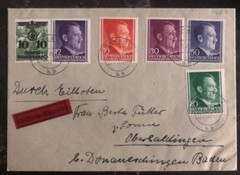 1941 Krakau GG Poland Germany Cover To Donaueschingen Definitive Stamps