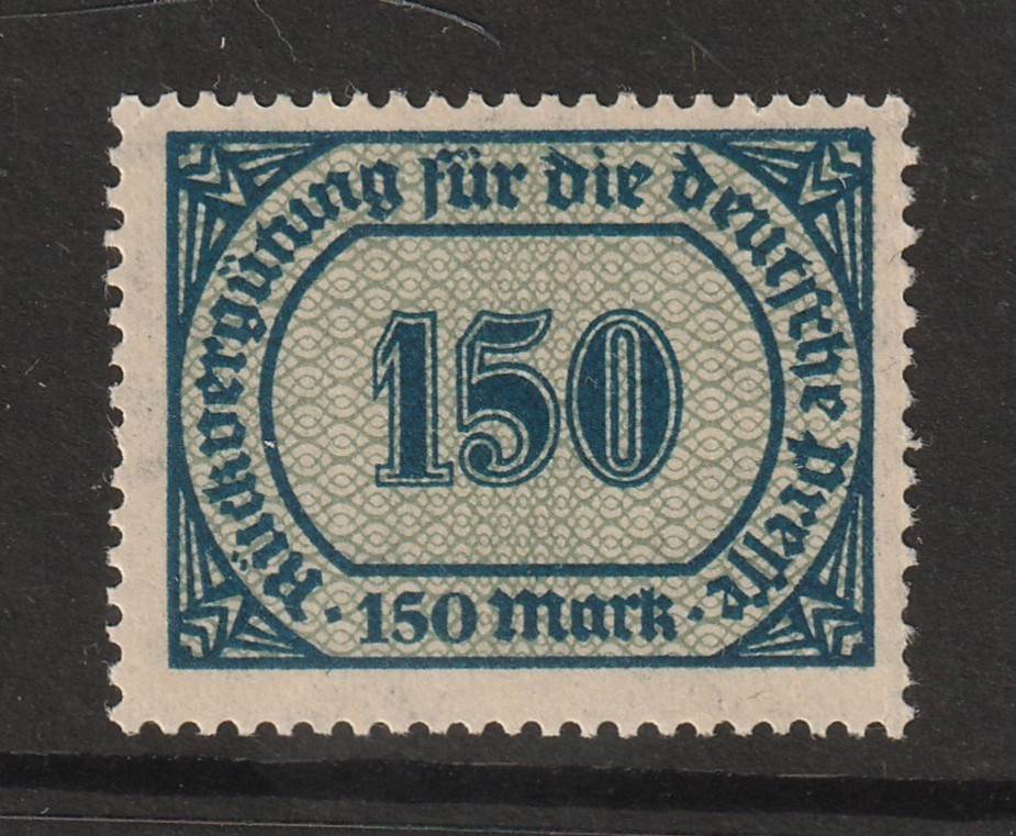Germany 1920s 150m Tax Revenue MNH / Wmk Quadfoil – S45022