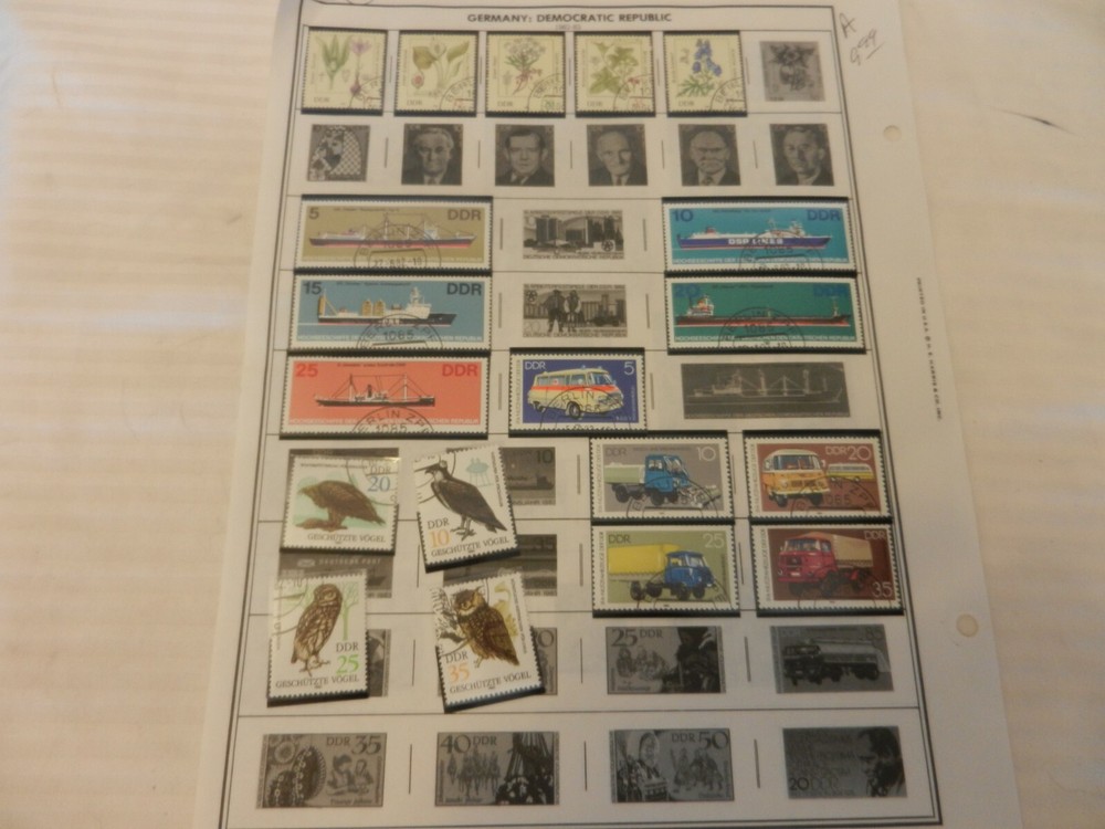Lot of 78 East Germany Stamps, 1950-1970s Workers, Birds, Planes, Art, More