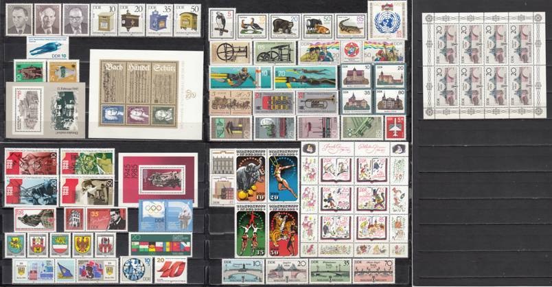 East Germany GDR DDR 1985 – complete year set + minisheet – MNH
