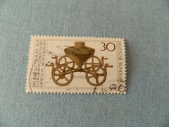 Vintage POST STAMP DEUTCHSCHE BUNDESPOST Bronze Kultwagen AUS 1976
