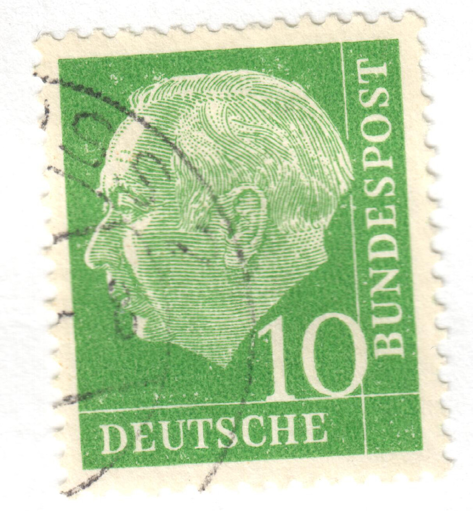 West Germany – 1954 – Professor Dr. Th. Heuss – 10Pfg – Used – #05