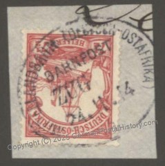 Germany 1914 East Africa Ostafrika DOA Mittellandbahn Zug Train Bahnpost 112906