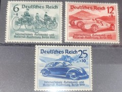 Germany Stamps Set Scott#B134-B136 1939 Int Automobile Motoring Mint Hinged OG