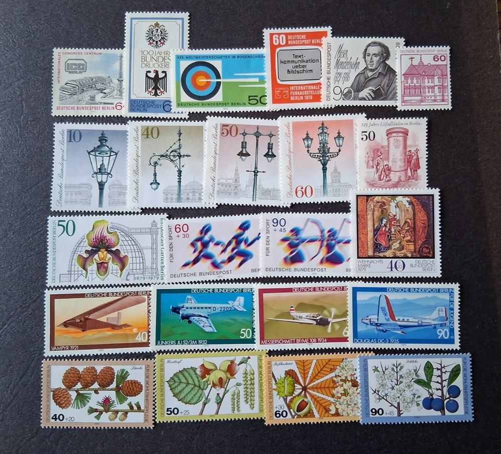 Germany Berlin 1979 Complete Stamp Year Set MNH Mint Never Hinged 23 Stamps