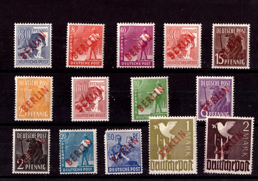 1949 Germany Berlin West (Red print series) Mi.Nr. 21-34 MNH+SIGNED