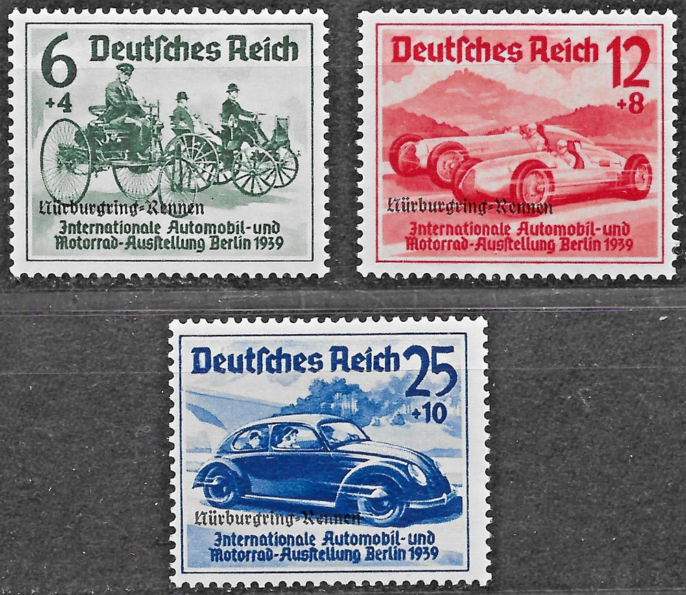 Germany 3rd Reich Mi# 695-697 MH Nuremburg Races Overprints 1939
