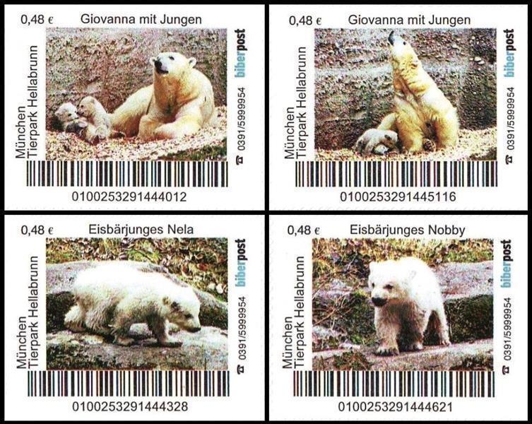 Pescht Private Postcard Munich Hellabrunn Polar Bear Twins Satz Postfrisch