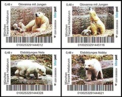 Pescht Private Postcard Munich Hellabrunn Polar Bear Twins Satz Postfrisch