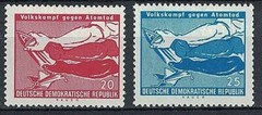 GERMANY DDR:1958 SC#404-05 MVLH People’s fight against atomic death m058