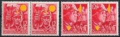 2 x German Reich Stamps 909-910 Horizontal Pairs MNH Post Fresh SA SS WW II