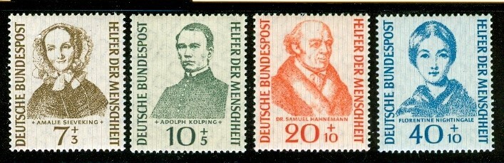 Germany B344-47 MNH OG 1955 Famous People Full Set (See Description) Scv $30.