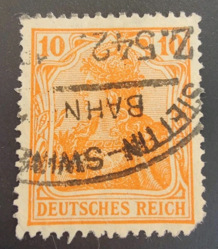 Germany postage stamp Scott #119 Stettin SW Bahm Cancellation 1942