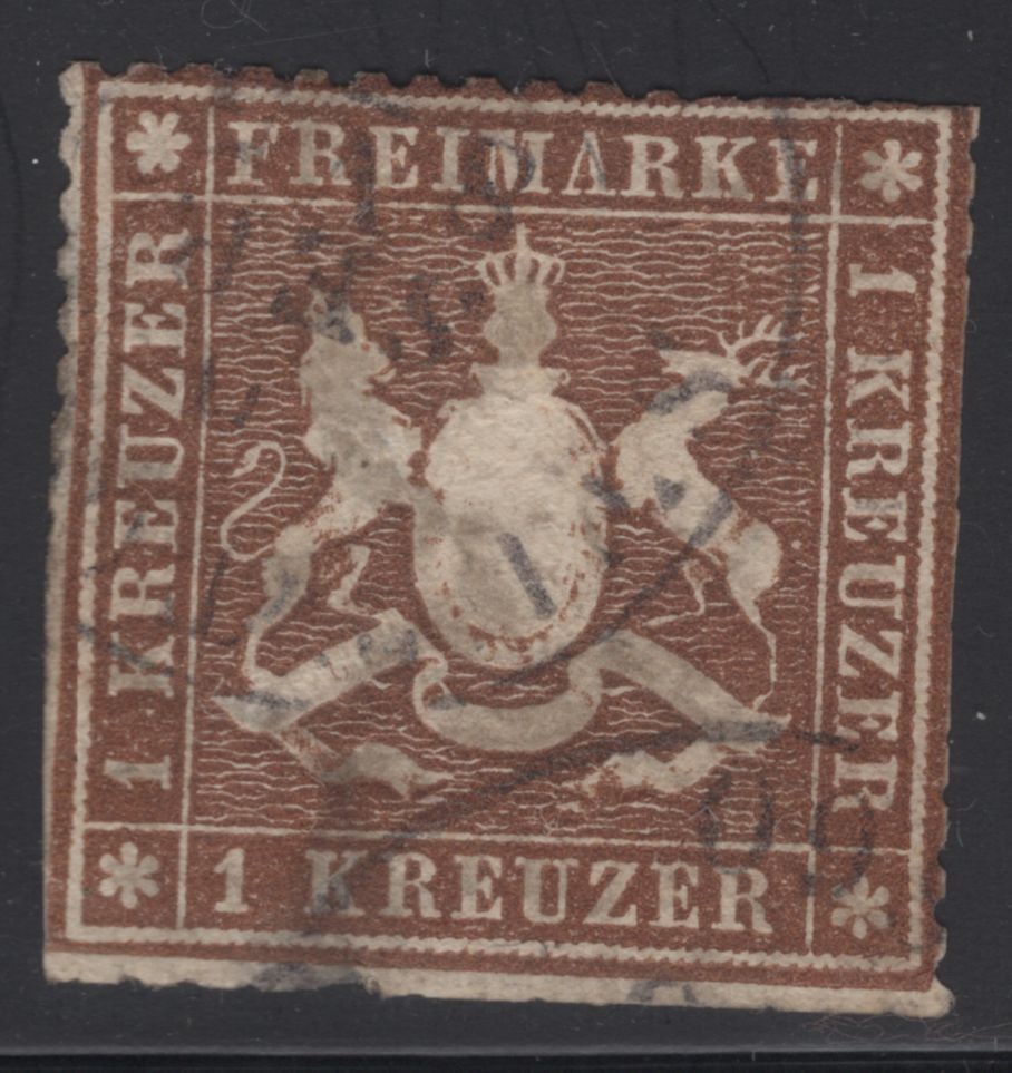 Germany Wurttemburg 1860 1k Brown SG31 – Used