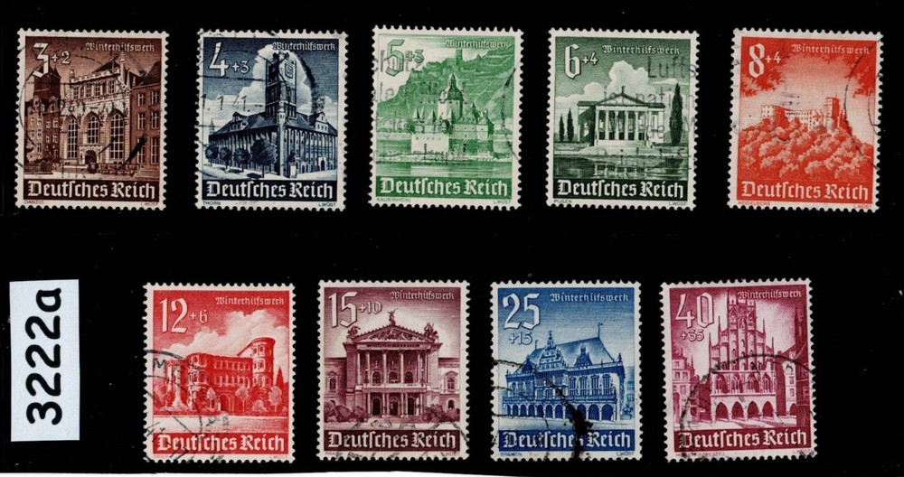 Stamp set B177-B185 1940 Germany Third Reich era Winter relief fund #3222a