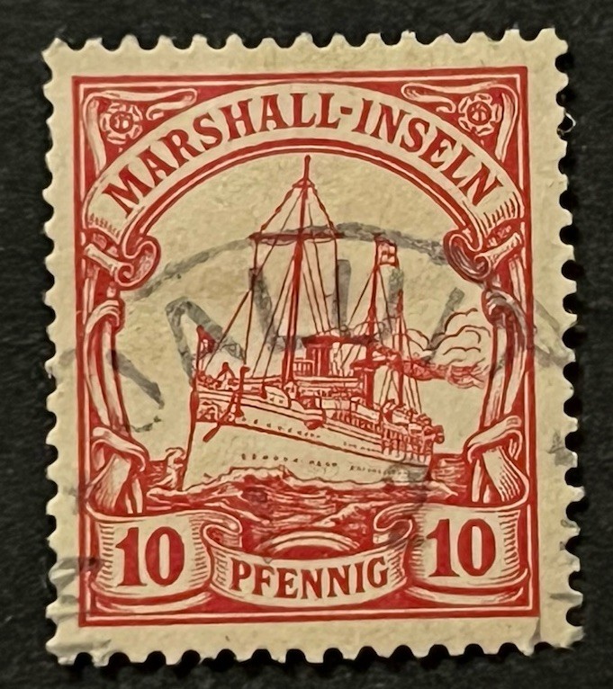 Travelstamps: GERMANY MARSHALL ISLANDS STAMPS Kaiser’s Yacht 10pf Used UnWmk