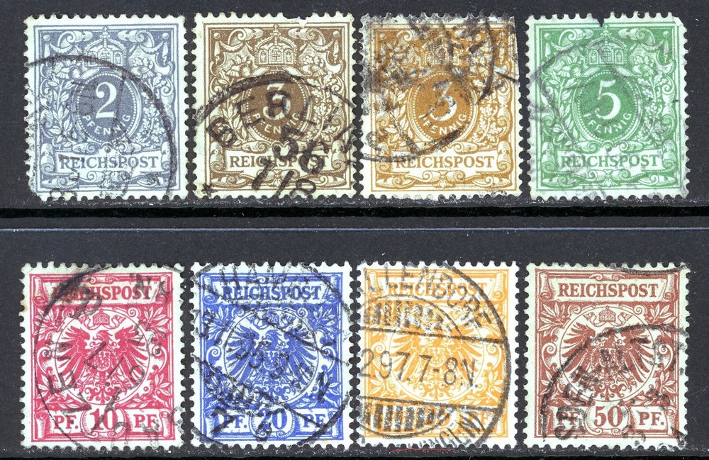 Stamps Germany, Scott # 45-51 and 46a used, complete set