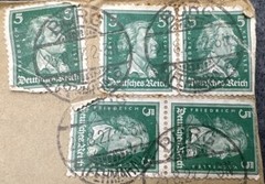 Vtg Stamp Cover Fehmarn Germany Deutsches Reich Friedrich Schiller 5Pfg Green