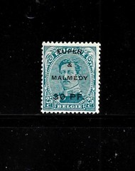 Germany Stamp Belgian Occupation Scott #1N22 – 30pf on 25c – Eupen & Malmedy