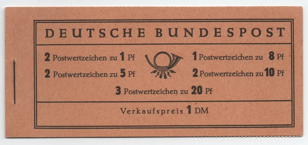 Germany Booklet 1959 SB53a Complete with 10 Mint Stamps