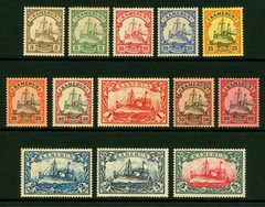 German Colonies – CAMEROUN 1900 Kaiser’s YACHT set Scott # 7-19 mint MH