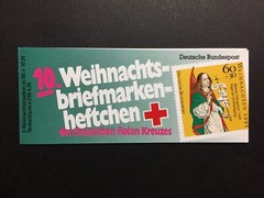 GERMANY STAMP BOOKLET 1991 RED CROSS CHRISTMAS NOEL ROTES KREUZ RARE!! xa89