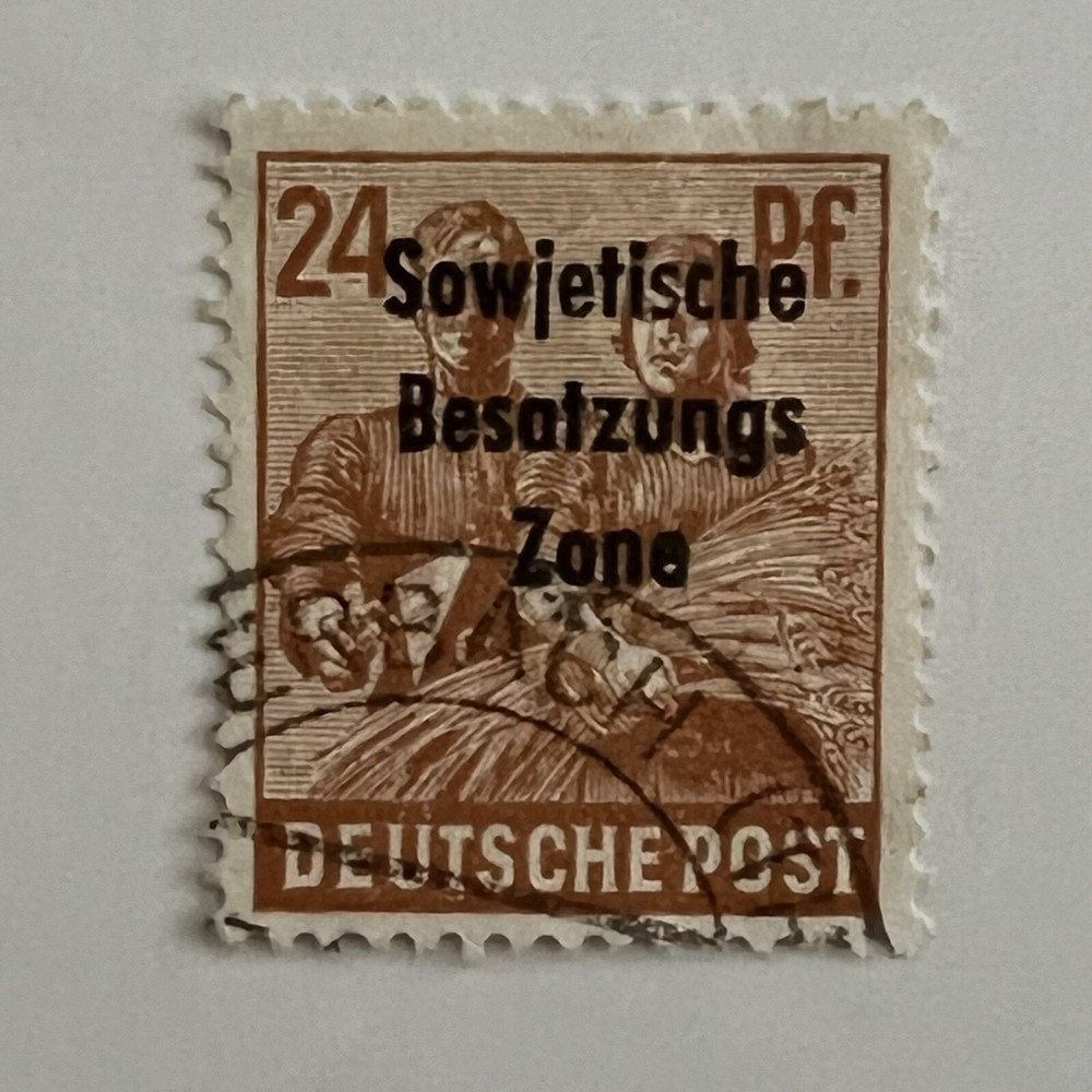 1948 GERMANY 24pf STAMP #10N9 WITH ERBACH SON SOTN CANCEL SOVIET OCCUPIED OVPT