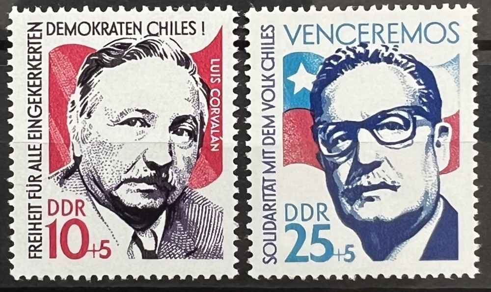 Germany DDR Stamps – Solidarity with the Chilean People – 1973 – MNH.