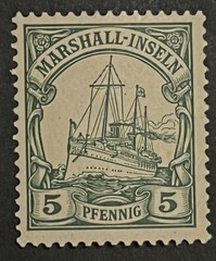 Travelstamps: GERMANY MARSHALL ISLANDS STAMPS Kaiser’s Yacht MOGLH 5pf UnWMK