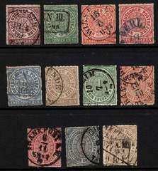 OPC 1868 North German Confederation 1st Set #1-11 Used 46709
